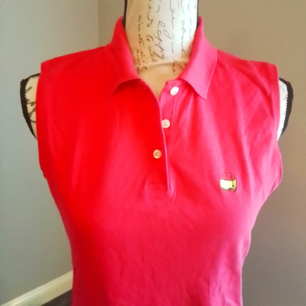 Magnolia Lane The Masters Sleeveless Polo Shirt Pink - M - Picture 6 of 7